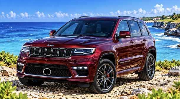 Jeep Grand Cherokee V6 rood met Sunroof 